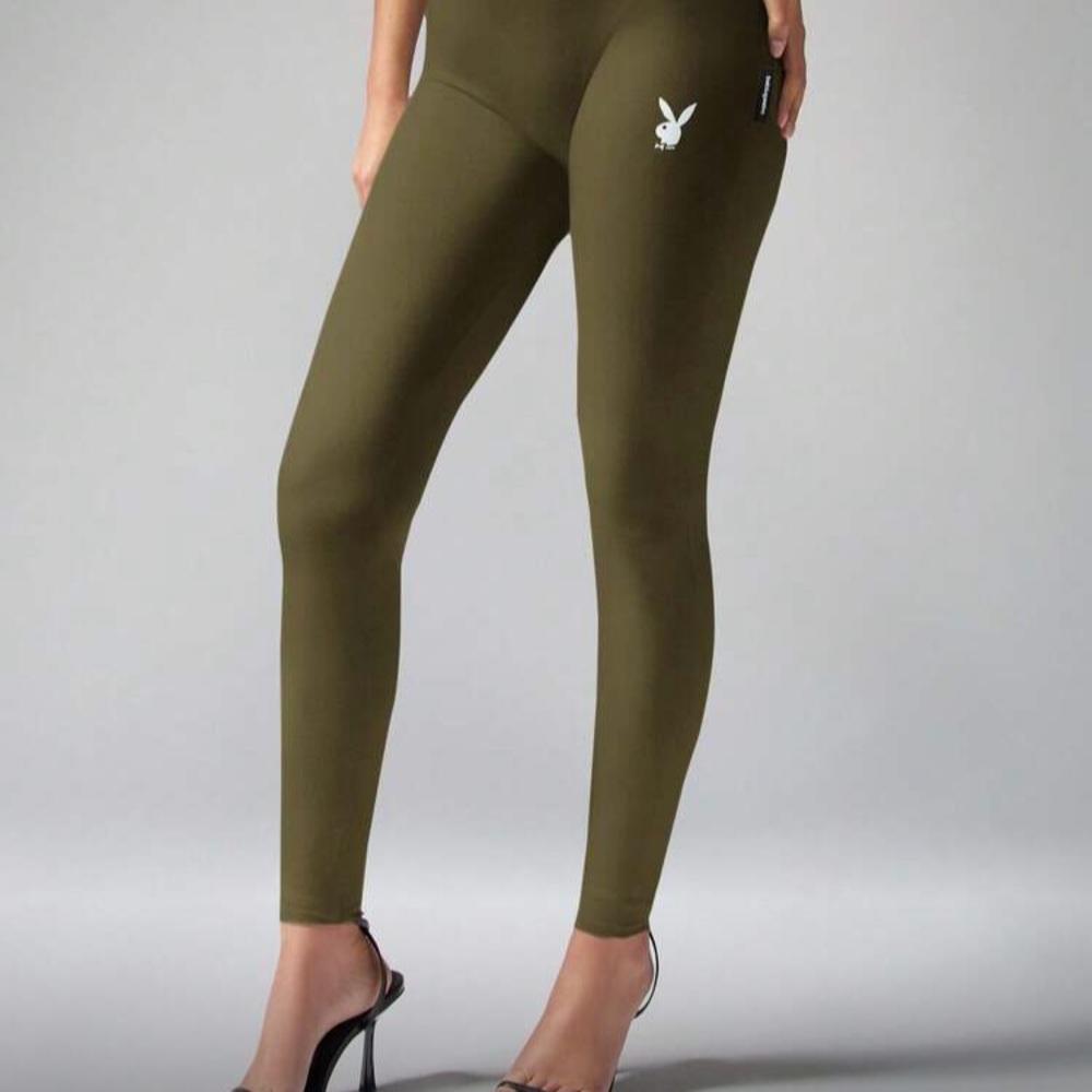 Playboy/ Misguided Olive Green Leggings